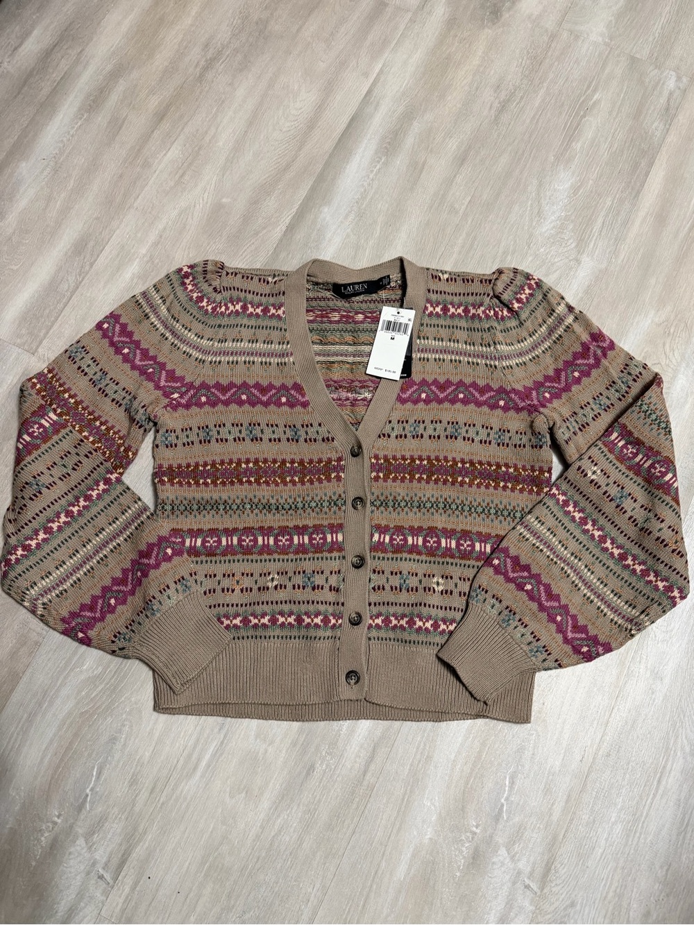 LAUREN RALPH LAUREN FAIR ISLE CARDIGAN NWT